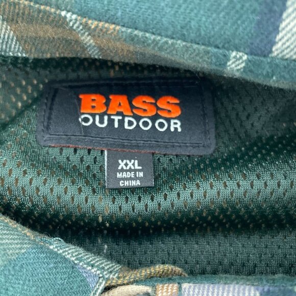Bass Outdoor XXL Stretch Flannel Shirt Rubber Plaid Cotton Button-Up NWT 3655 - Picture 5 of 10